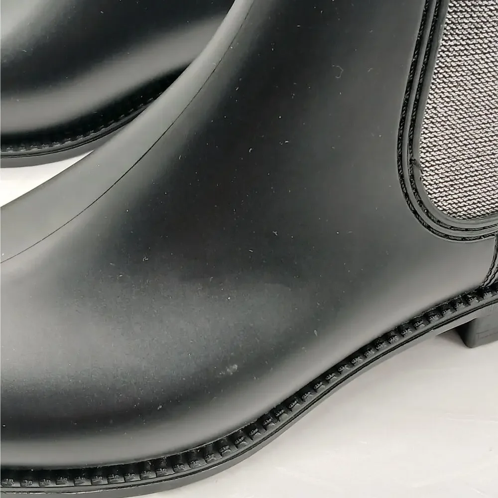 Ferrera Couture By Henry Ferrera Marsala Bling Chelsea Rain Boots Women 7 Black